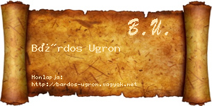 Bárdos Ugron névjegykártya